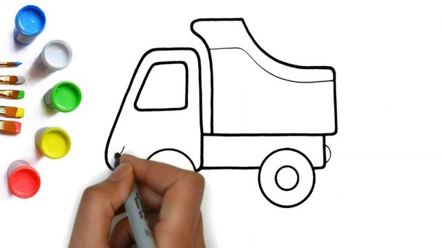 Как нарисовать машину, рисование для мальчиков 5 6 лет, рисуем грузовую машинку легко и просто смотреть онлайн