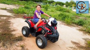 Дети и Машина. Диана и Даня, Милан - на квадроцикле по бездорожью. Манкиту