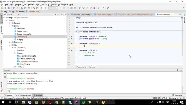 Блог на Laravel 5.4 - Форма комментариев смотреть онлайн