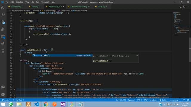 ReactJS Ecom Part 13: Add Product | Insert data with image upload in React JS Hooks with Laravel AP смотреть онлайн
