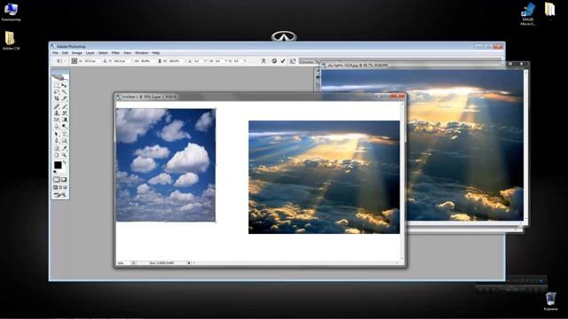 Как склеивать два изображения фотографии картинки в одну единую через Adobe Photoshop смотреть онлайн