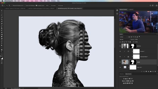 Double Exposure Effect Photoshop Tutorial смотреть онлайн