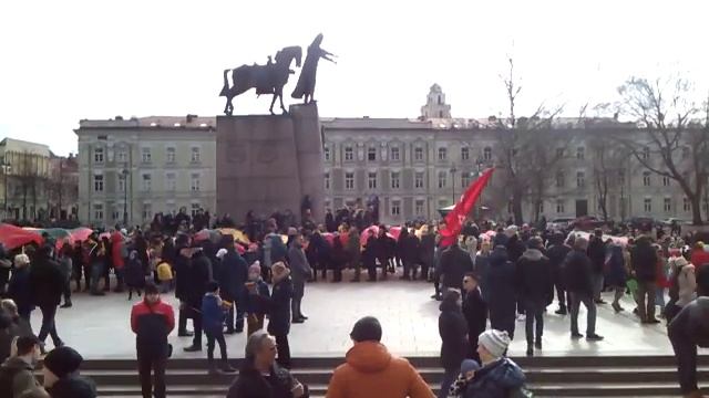 Праздничное шествие в Вильнюсе (Литва) 11 марта 2019 года Independence day of Lithuania смотреть онлайн