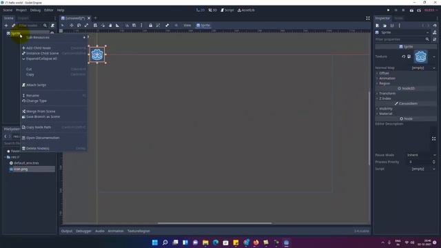 Print Hello World in GoDot смотреть онлайн