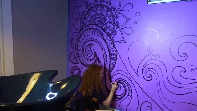 CRAZY ZENTANGLE WALL DRAWING! (timelapse)