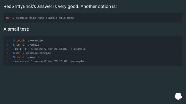 Can't rename a file the name of which starts with a hyphen смотреть онлайн