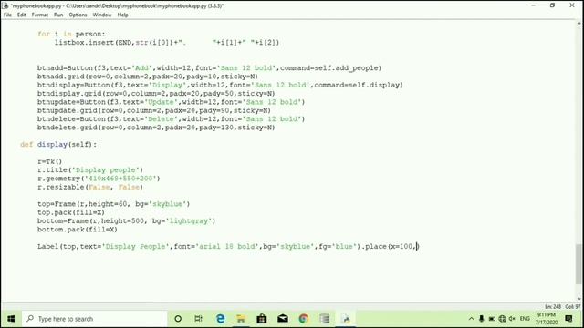 Python project GUI, MyPhoneBook app - 12 -display person details смотреть онлайн