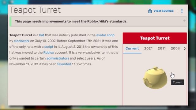 WHY ROBLOX UPDATED & BROKE THE TEAPOT TURRET HAT! смотреть онлайн
