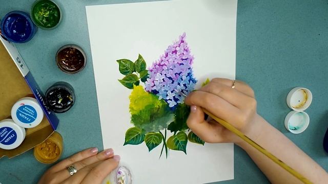 Рисуем сирень гуашью. Лёгкий способ рисования сирени. А за окошком месяц май. ???? Весна 2021. смотреть онлайн