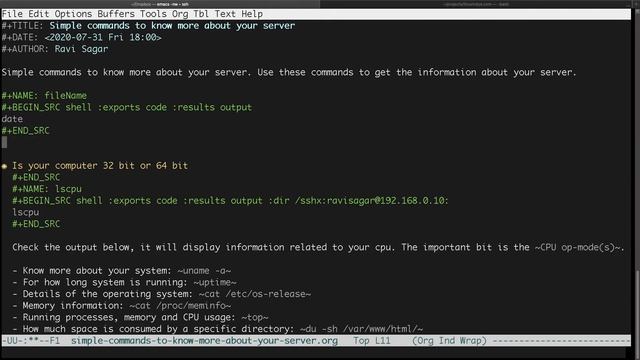 Literate Programming - Org Babel Executing code on a remote computer смотреть онлайн