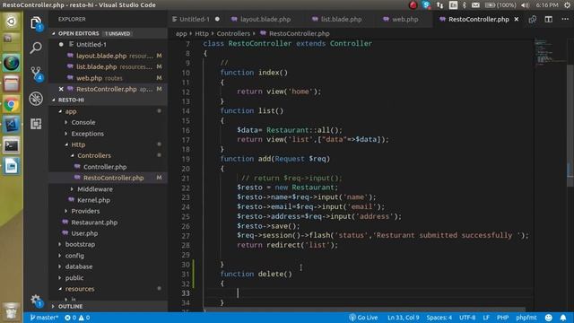 Laravel project in Hindi #7 Delete restaurant | font awesome смотреть онлайн