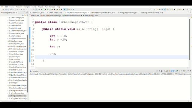 Swapping of 2 Number's in Java | Kannada Programming | Java | Swap 2 Integer in Java | Akash R смотреть онлайн