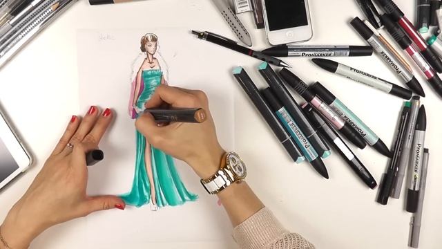 Fashion sketching. Рисуем fashion sketch атлас и мех смотреть онлайн