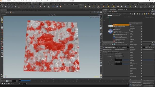 12 Маскирование часть объекта (карты высот) с помощью маски в Houdini смотреть онлайн