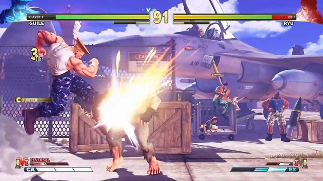 Guile vs Ryu (Hardest AI) - Street Fighter V смотреть онлайн