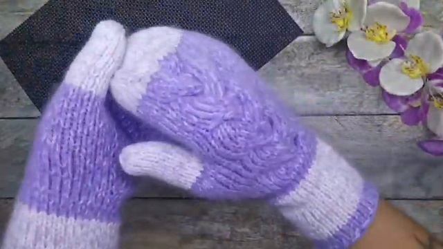 Вязаные Женские Варежки с косой ?Видео Обзор смотреть онлайн