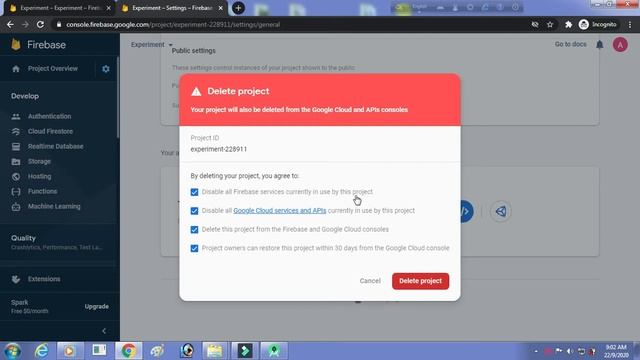 How delete firebase project смотреть онлайн