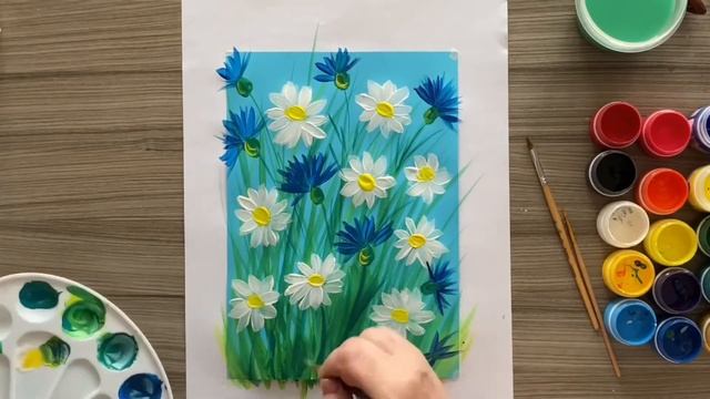Рисуем полевые цветы. Рисование для детей. смотреть онлайн