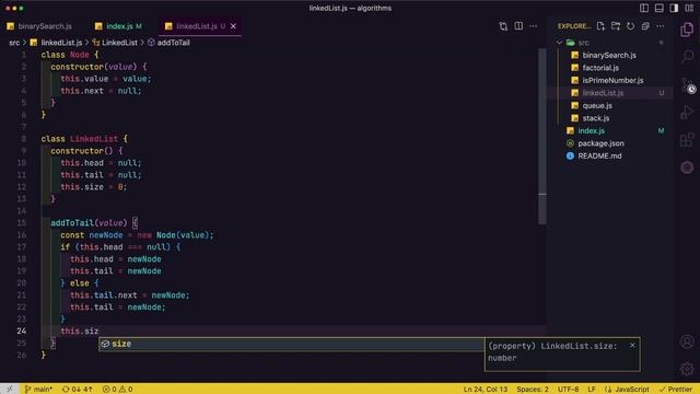 Algorithms In JavaScript - Linked List смотреть онлайн