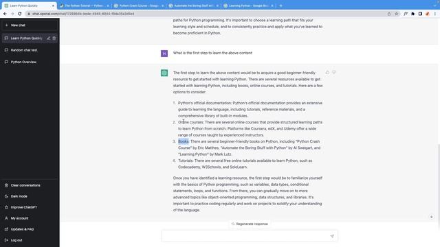 調教ChatGPT列出推薦給Python新手的完整學習計劃 смотреть онлайн