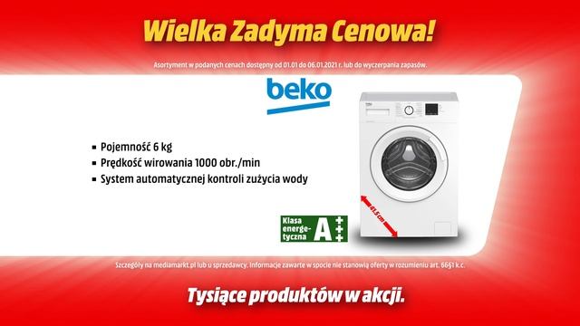 Wielka Zadyma Cenowa w MediaMarkt - Beko AWUE6511BWW3 смотреть онлайн