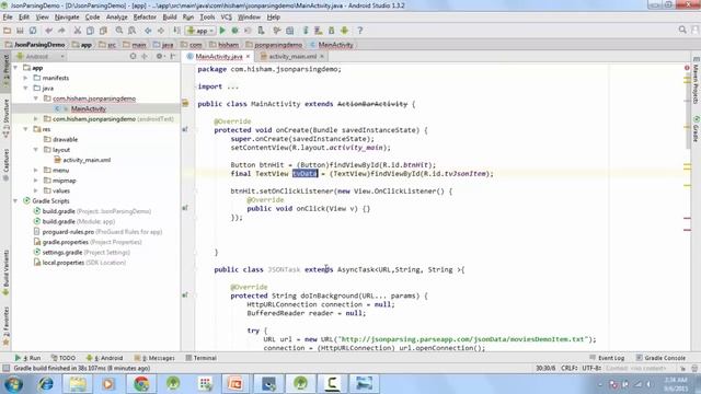 13 - JSON Parsing, NetworkOnMainThreadException, AsyncTask - Android Studio смотреть онлайн