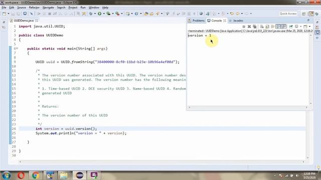 How to use version() method of Java.util.UUID Class? смотреть онлайн