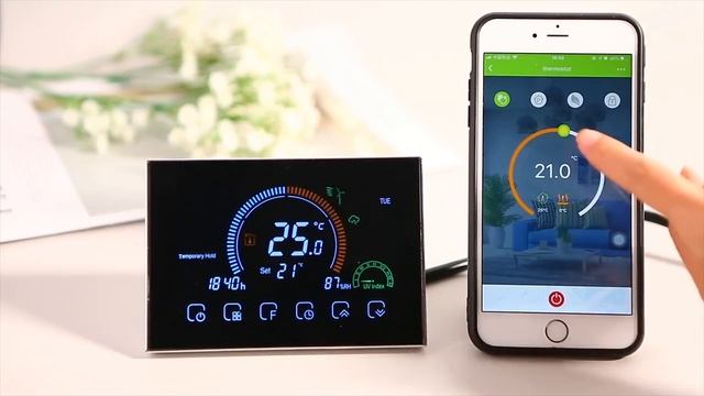 Терморегулятор FUJIHOME BHT-8000B c WIFI управлением. смотреть онлайн
