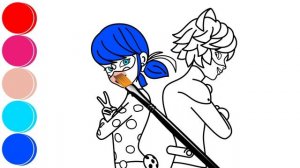 Леди Баг и Супер Кот Раскраска Miraculous Ladybug - Relaxing Art Drawing and Coloring Paint