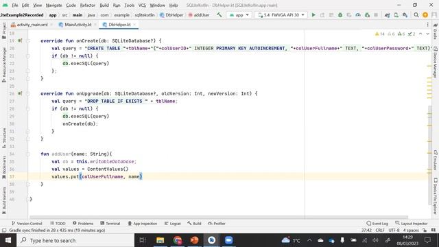 Kotlin SQLite OpenHelper Part 2 DBHelper AddUser смотреть онлайн