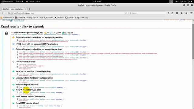 شرح اداة skipfish لفحص المواقع من الثغرات skipfish for sccaner vulnerability sites смотреть онлайн