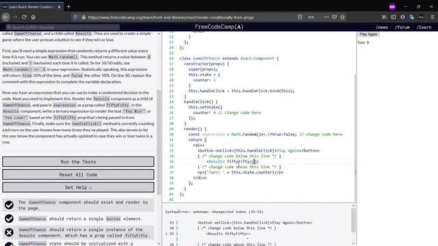 React: Render Conditionally from Props -FreeCodeCamp.org(Day-15) смотреть онлайн