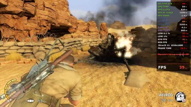 Sniper Elite 3 - HD 7750 1GB - i5 2400 3.10Ghz - 1080p смотреть онлайн