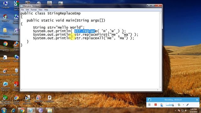 Write A Java Program to replace a substring inside a string by another one смотреть онлайн