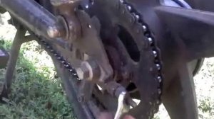 Снятие заднего колеса на мопеде Альфа(Китайский рис)