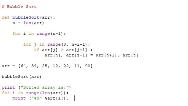 Python programs//Bubble Sort смотреть онлайн