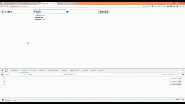 Inserting data in table using AJAX in Codeigniter | Crud in Codeigniter | Ajax | jQuery смотреть онлайн