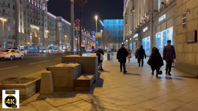 [4K] MOSCOW COLD NIGHT , walking in Moscow, Tverskaya Street , Russia || Stroll in 4K смотреть онлайн