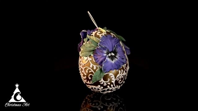 Фарфоровые пасхальные яйца с декором из объемных цветов. Пасхальное украшение смотреть онлайн
