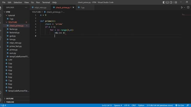 how to write a function in python to check whether a number is prime or not смотреть онлайн