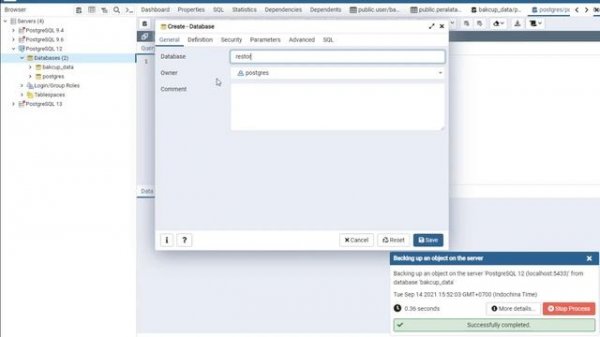 POSTGRESQL BACKUP AND RESTORE DATABASE WITH PGADMIN4