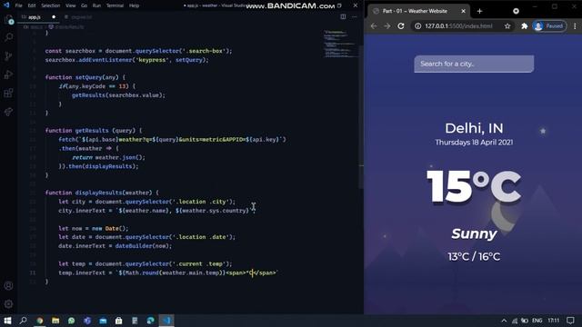 Build A Weather App Using Html, css and javascript | Api Project | Part - 02 смотреть онлайн