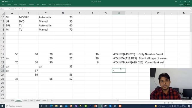 How to use the Excel COUNT function - Hindi смотреть онлайн