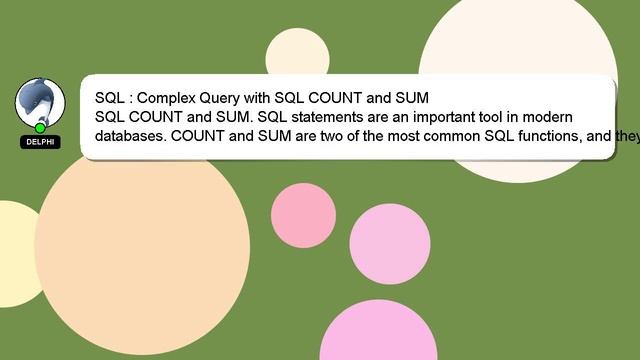 SQL : Complex Query with SQL COUNT and SUM смотреть онлайн