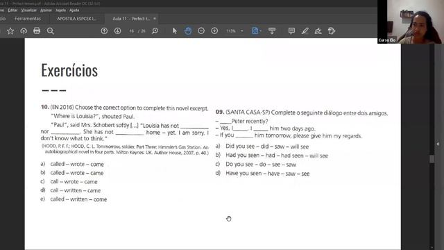 Perfect Tenses - Inglês - Prof. Rebeca смотреть онлайн