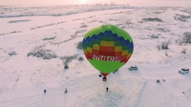 Зимний запуск воздушного шара Airforiya. Караганда 2015 смотреть онлайн