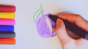 Как нарисовать сливу/ Учимся рисовать// Видео для детей. How to draw a plum/ video for children