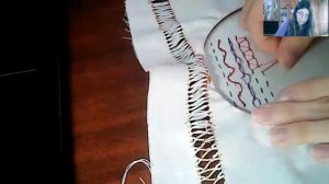 Шов вперёд иголку с перевивом змейкой. Тамбурный шов