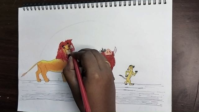 Let's draw a scene from "The Lion King". Hakuna Matata with Simba, Pumba and Timon. смотреть онлайн