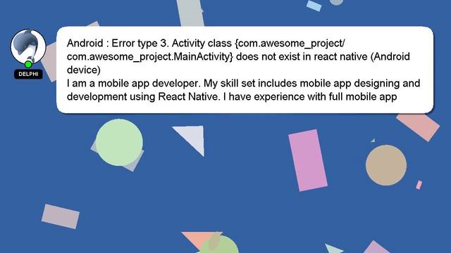 Android : Error type 3. Activity class {com.awesome_project/ com.awesome_project.MainActivity} does смотреть онлайн